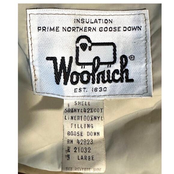 Woolrich Arctic Goose Down Filled Parka Coyote Fur Tan Men's Size L-Excellent - Picture 2 of 13